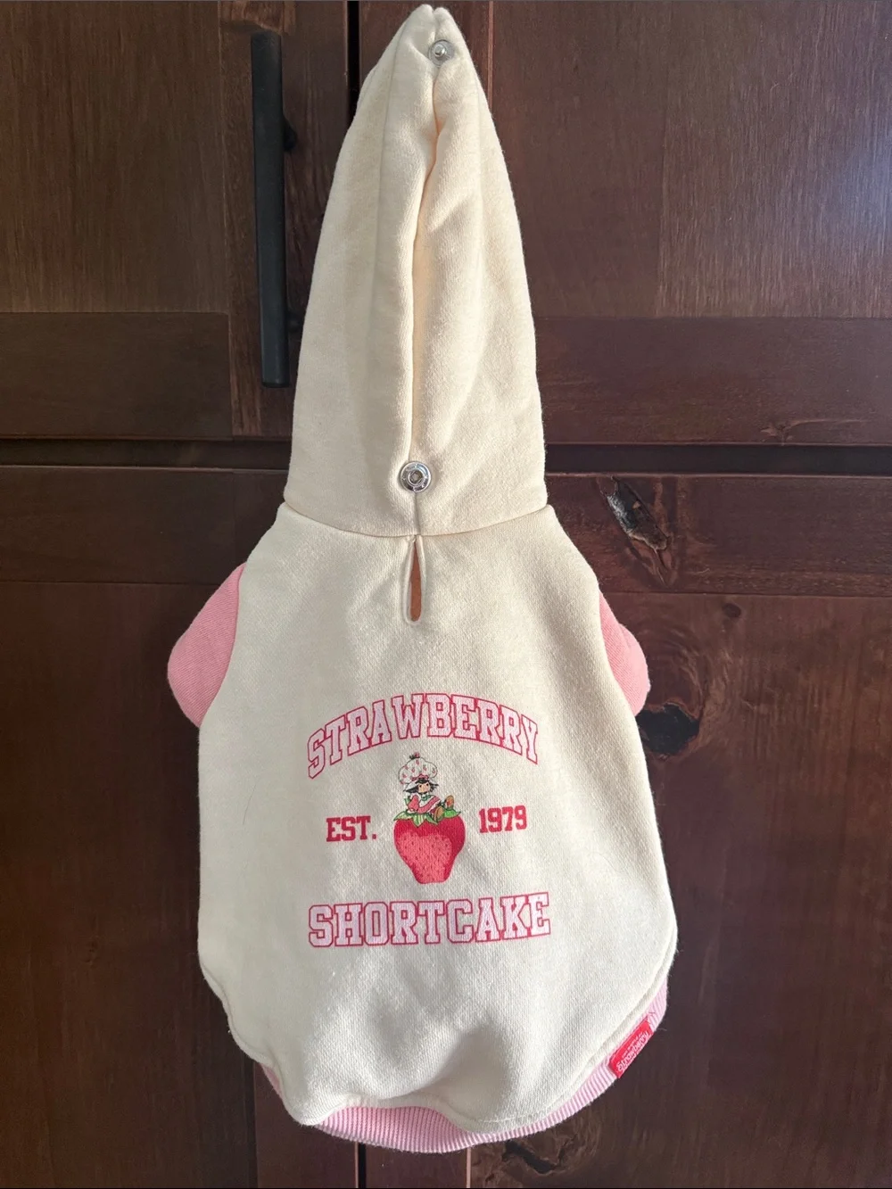 Strawberry Shortcake Cream & Pink Dog Hoodie
